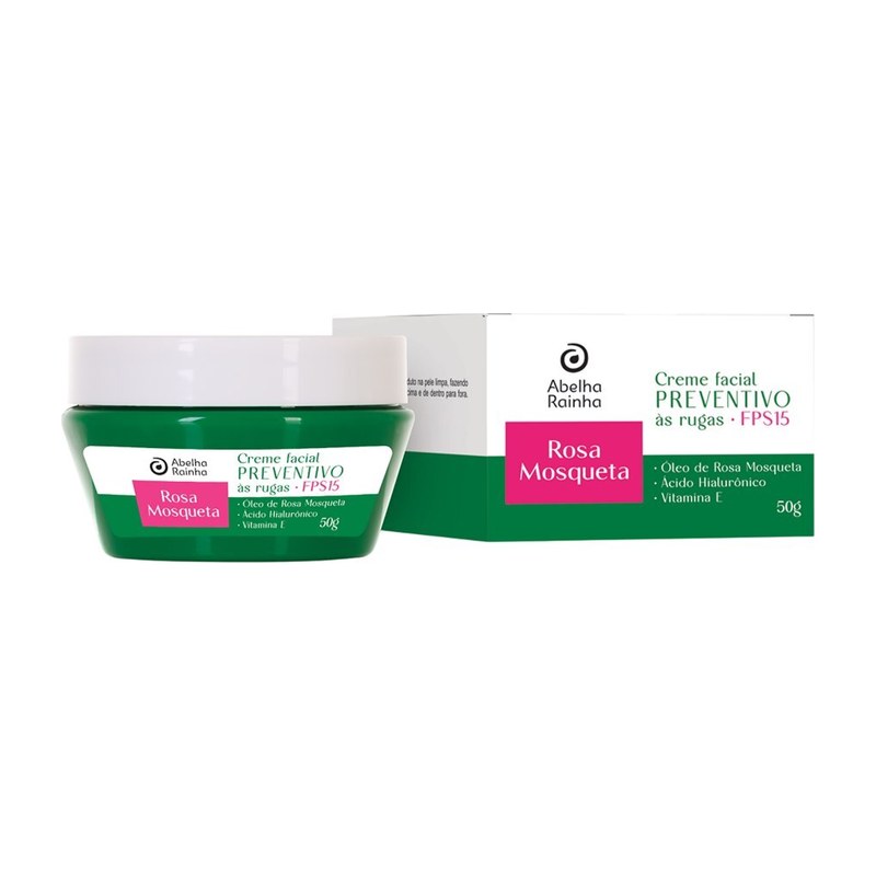 Creme Facial Preventivo às Rugas de Rosa Mosqueta — Abelha Rainha