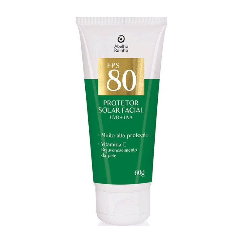 Protetor Solar Facial FPS 80 em Creme - sem Cor — Abelha Rainha