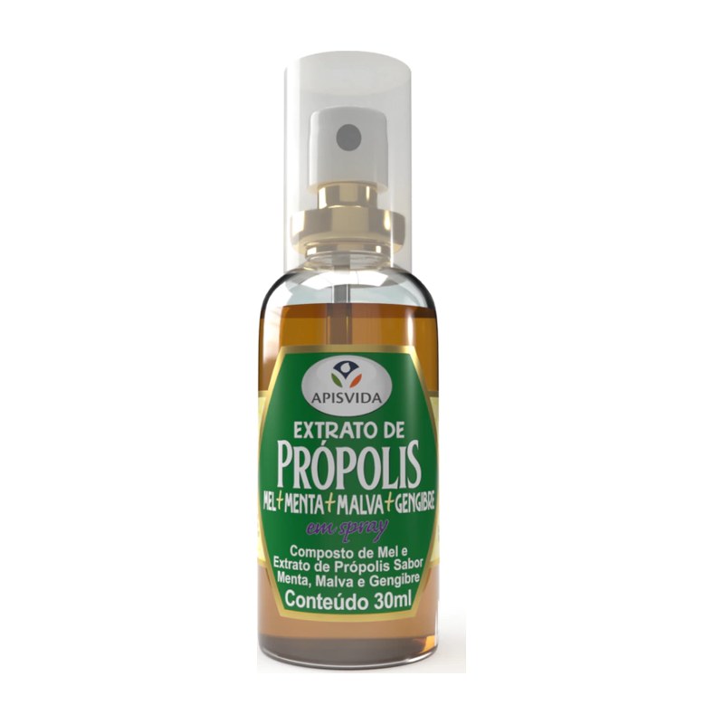 Spray para Garganta Extrato de Própolis (Mel, Menta, Malva e Gengibre) — Apisvida