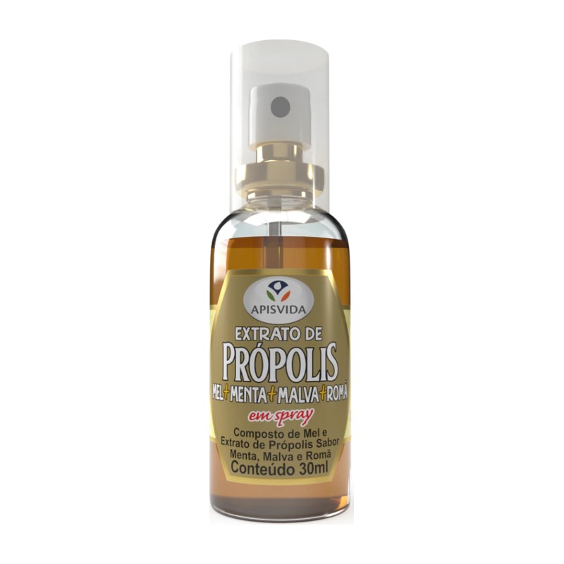Spray para Garganta Extrato de Própolis (Mel, Menta, Malva e Romã) — Apisvida