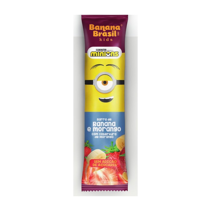 Banana Brasil Kids - Barra de Banana e Morango com Cobertura de Morango — Banana Brasil