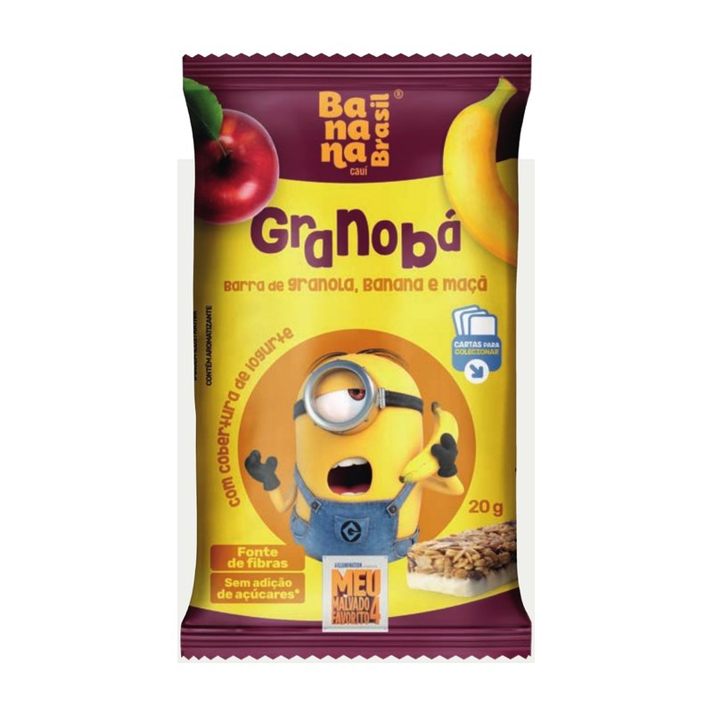 Granobá - Barra de Granola, Banana e Maçã com Cobertura de Iogurte — Banana Brasil