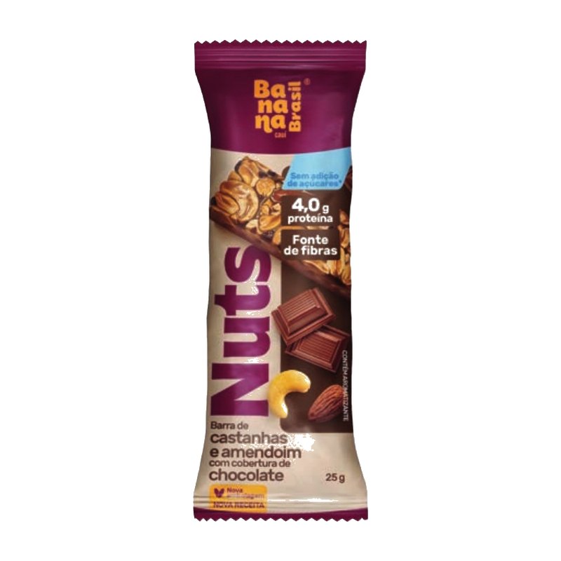 Nuts - Barra de Castanhas e Amendoim com Cobertura de Chocolate — Banana Brasil