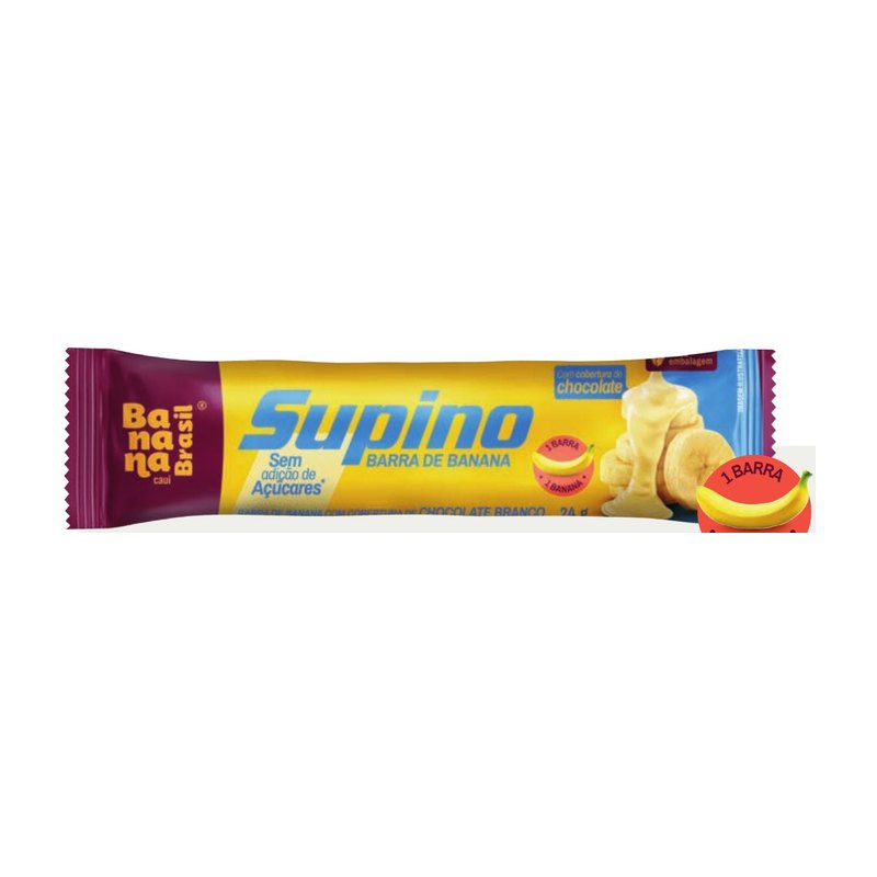 Supino Zero - Barra de Banana com Cobertura de Chocolate Branco — Banana Brasil