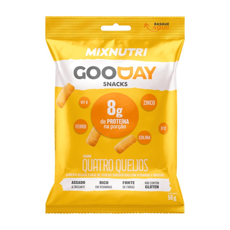 Snack proteico quatro queijos, da Mix Nutri