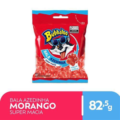 Bala Macia Bubbaloo Morango Azedinha