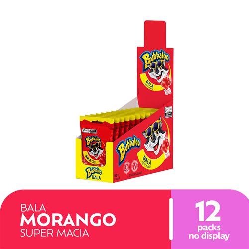 Bala Macia Bubbaloo Morango