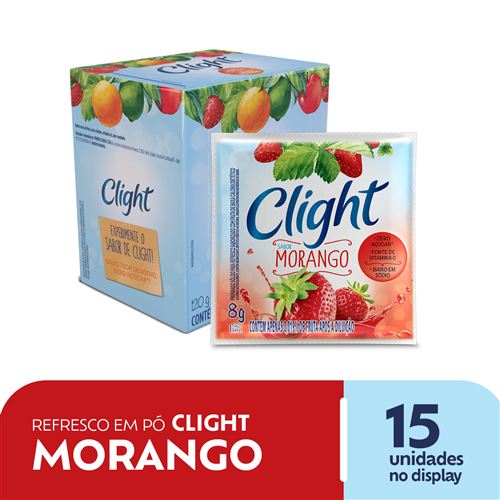 Refresco em Pó Clight sabor Morango