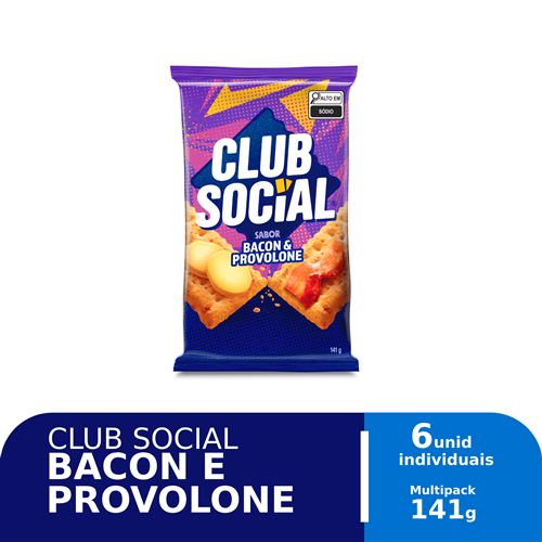 Biscoito Salgado Club Social Bacon e Provolone