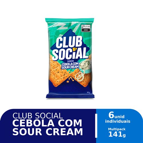 Biscoito Salgado Club Social Cebola com Sour Cream Multipack