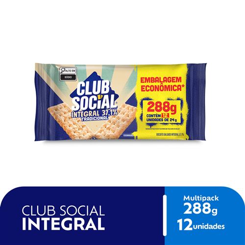 Biscoito Salgado Club Social Integral Tradicional - Embalagem Econômica