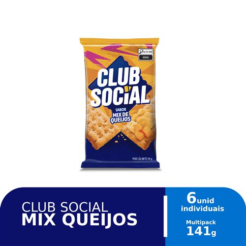 Biscoito Salgado Club Social Mix de Queijos Multipack