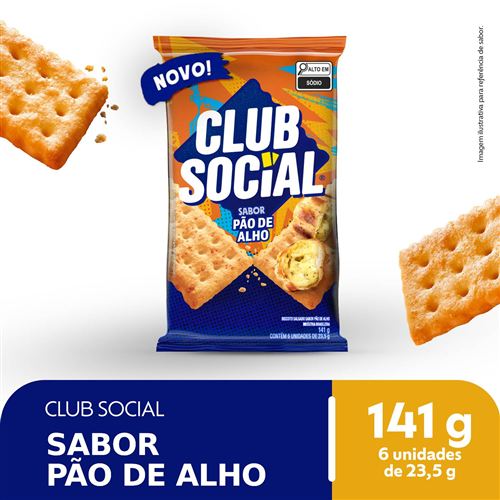 Biscoito Salgado Club Social Pão de Alho Multipack