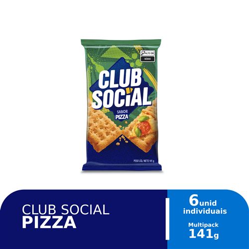 Biscoito Salgado Club Social Pizza Multipack