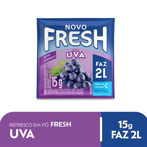 Refresco em Pó Fresh sabor Uva
