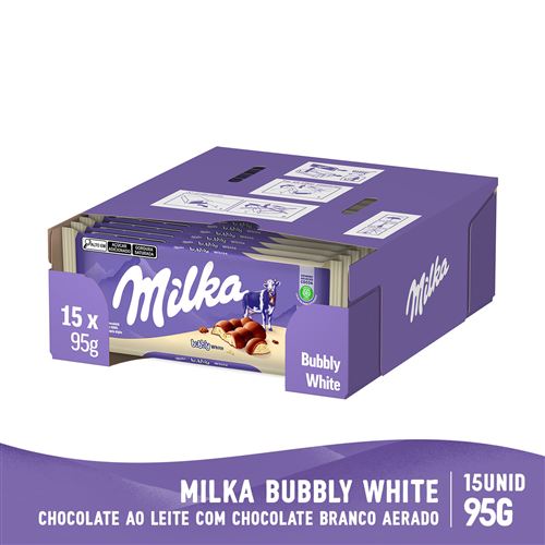 Chocolate Ao Leite E Chocolate Branco Milka Bubbly