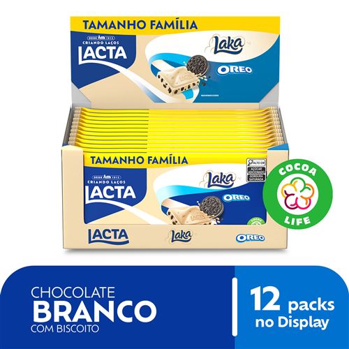 Chocolate branco Lacta Laka Oreo