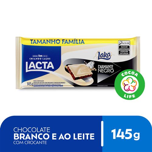 Chocolate Lacta ao Leite Diamante Negro Laka