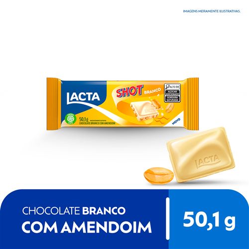 Chocolate Lacta Branco com Amendoim Shot
