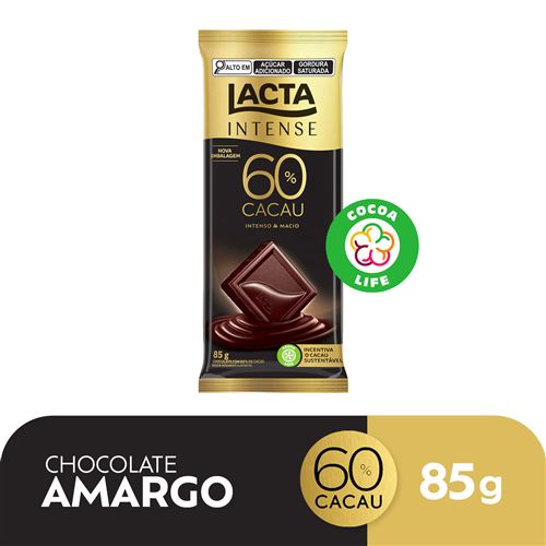 Chocolate Lacta Intense Amargo 60% Cacau Original