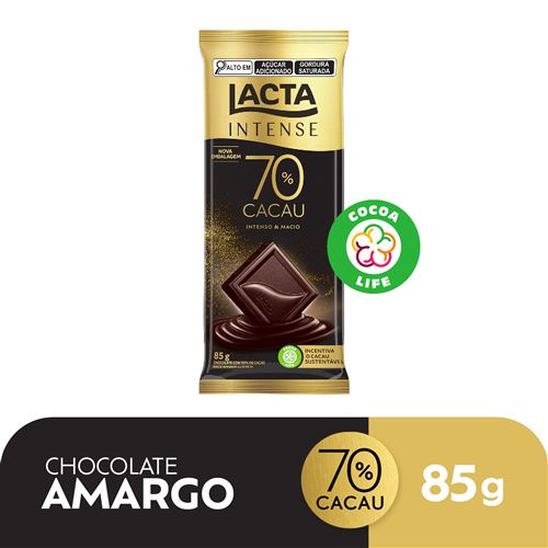 Chocolate Lacta Intense Amargo 70% Cacau Original