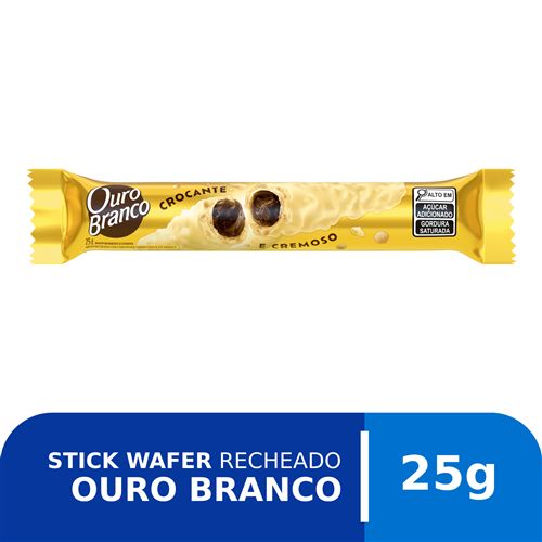 Stick Wafer Recheado Ouro Branco sabor Chocolate Branco