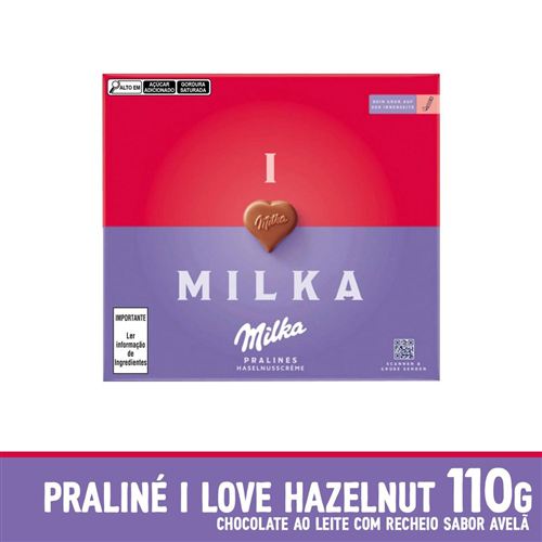 Caixa de Chocolate I Love Milka Creme de Avelã