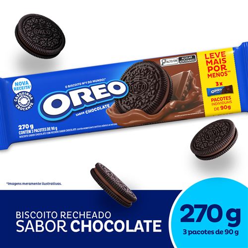 Biscoito Recheado Oreo sabor Chocolate - Embalagem Econômica Multipack