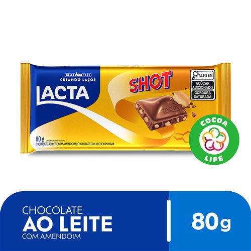 Chocolate Lacta ao Leite com Amendoim Shot