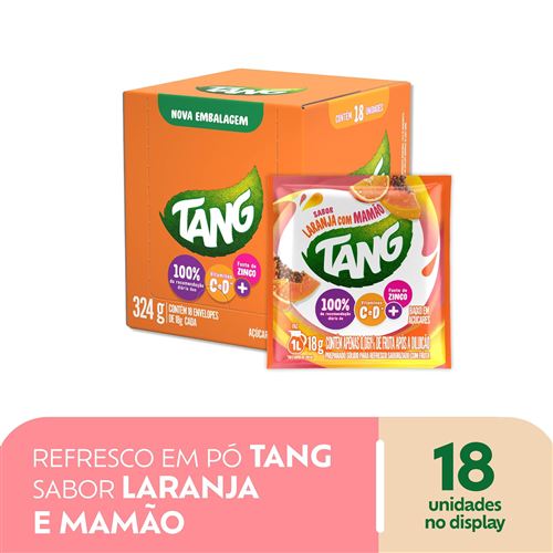 Refresco em Pó Tang sabor Laranja Mamão