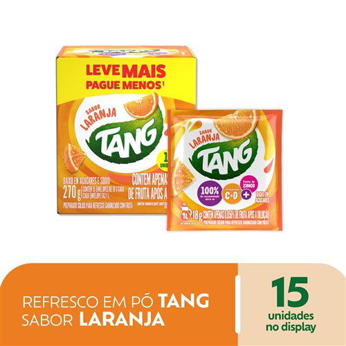 Refresco em Pó Tang sabor Laranja Preço Especial