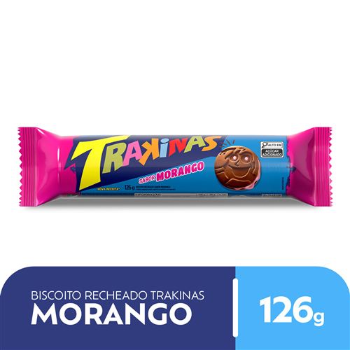 Biscoito Recheado Trakinas sabor Morango