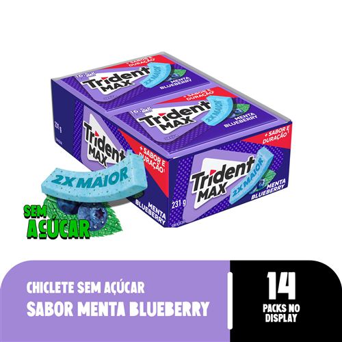 Chiclete Trident Max Menta Blueberry