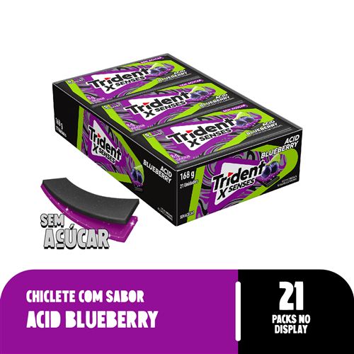 Chiclete Trident XSenses Acid Blueberry