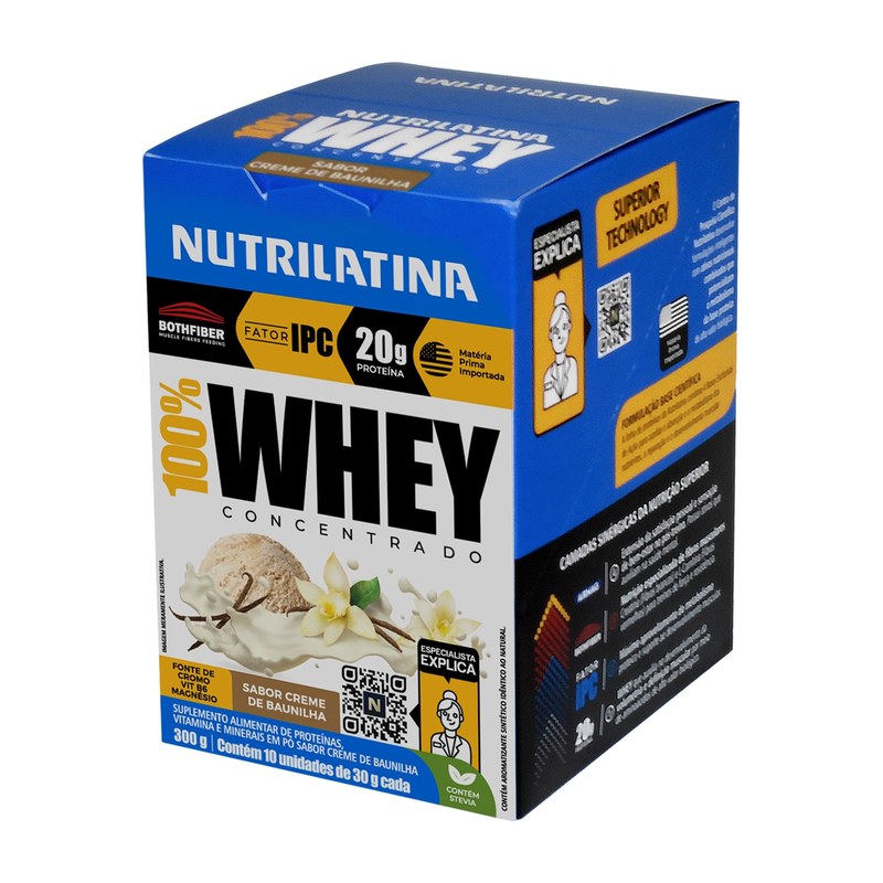 100% Whey Nutrilatina em Sachê - Baunilha Bourbon — Nutrilatina