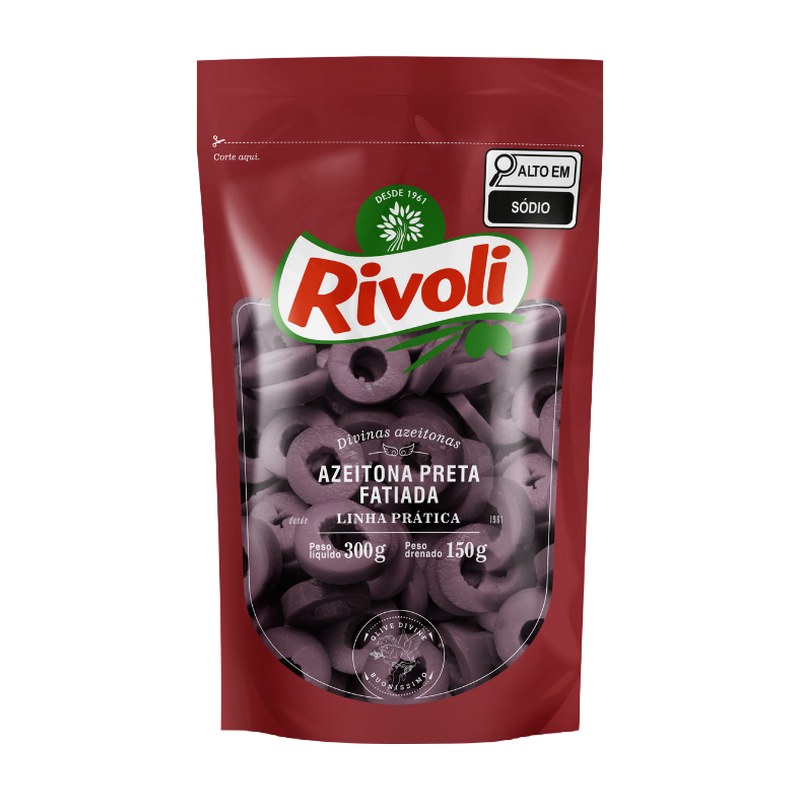Azeitona Preta Sachê Fatiada — Rivoli