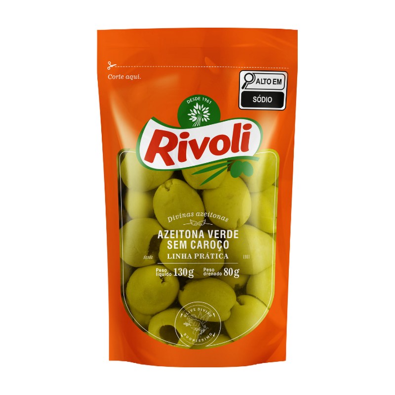 Azeitona Verde Sachê s/ Caroço — Rivoli